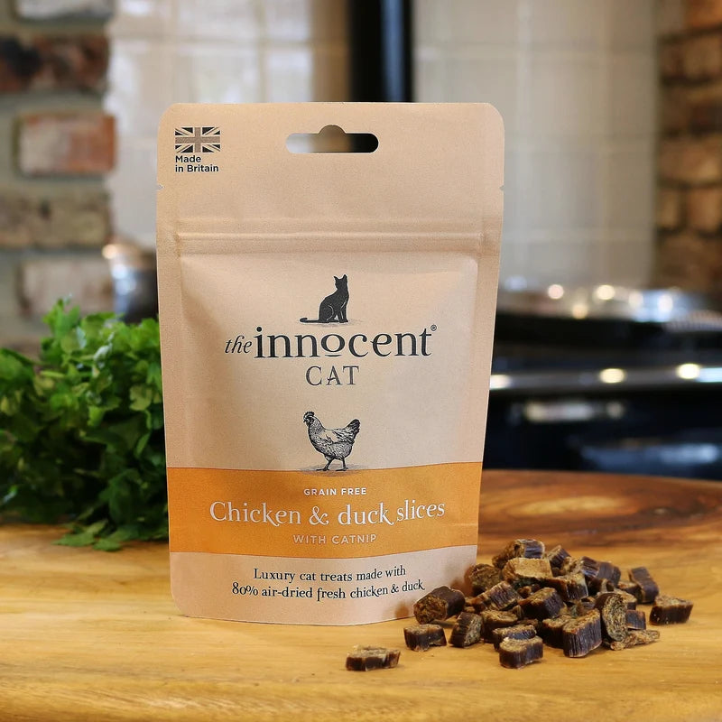 The Innocent Cat Chicken & Duck Slices with Catnip