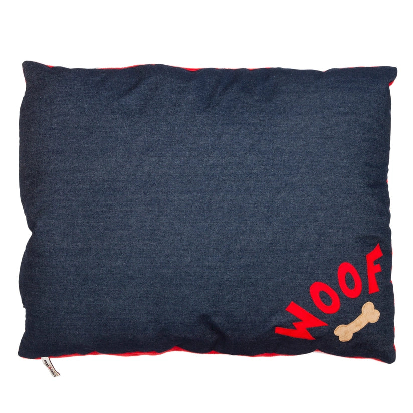 Dog Bed in Denim with Woof Bone