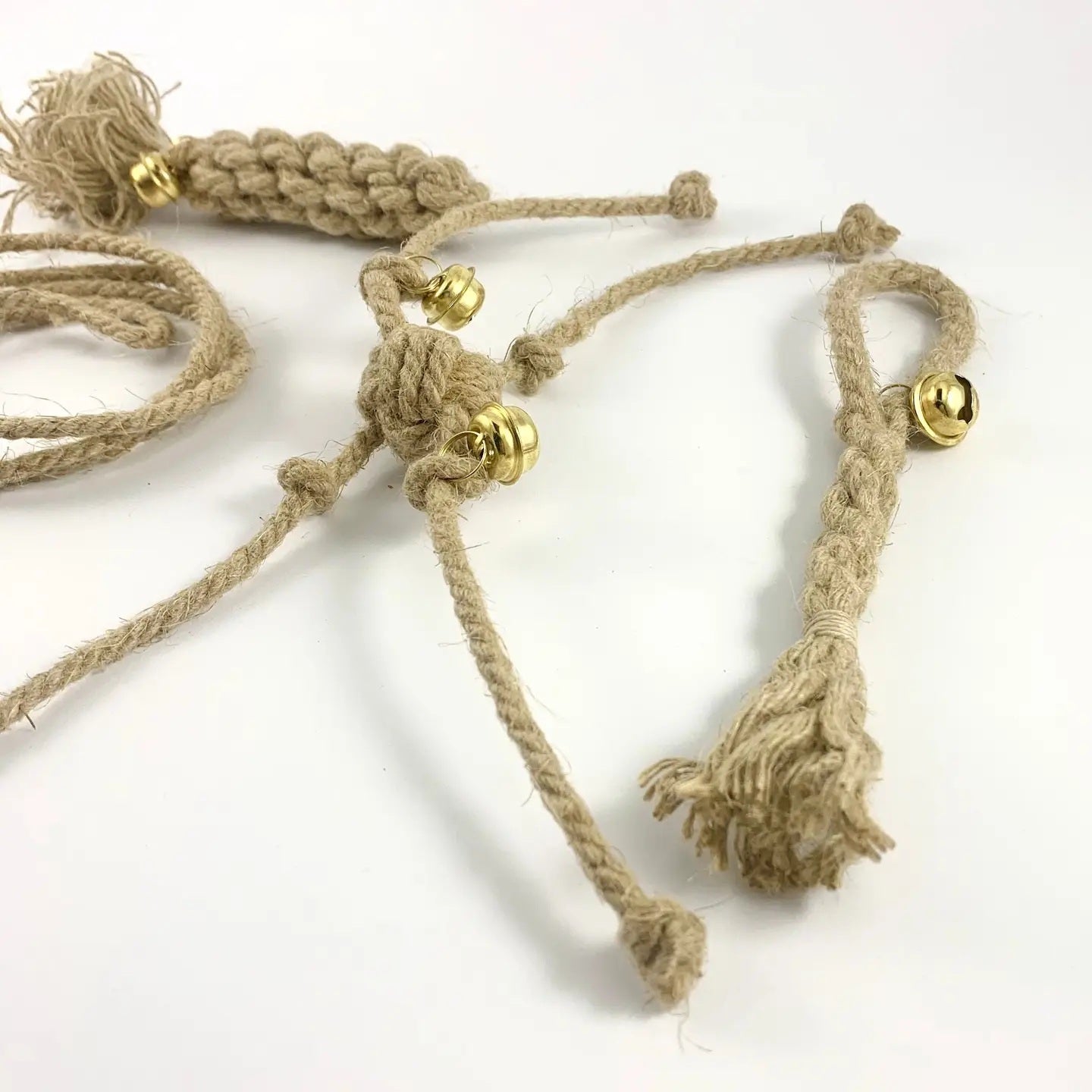 Set of 4 Hemp Cat Toys with Bell